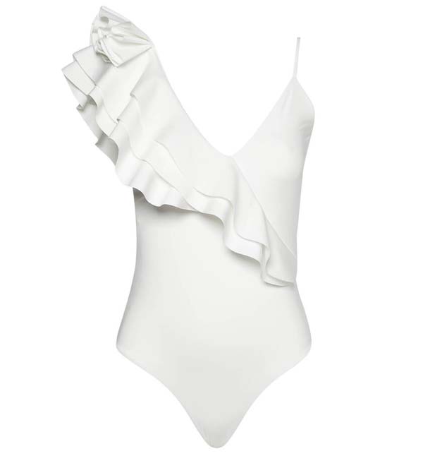 Noor Ruffled One-Piece Swimsuit, Maygel Coronel